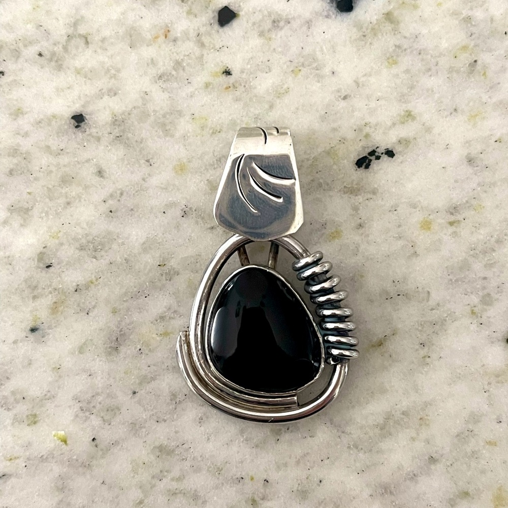 Silpada Silver and Black Onyx Pendant S0756